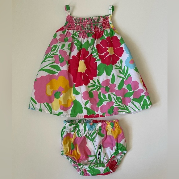 Lily Pulitzer Girls’ Sarafina Ant Print Dress with Matching Diaper Cover - 3-6M - Picture 2 of 13